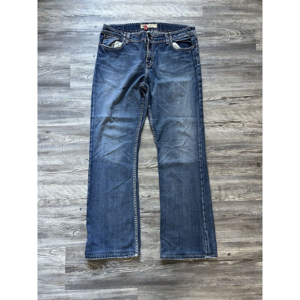 BKE Wendi Bootcut Jeans Women's 35x32 Blue Stretch Thick Stitch‎